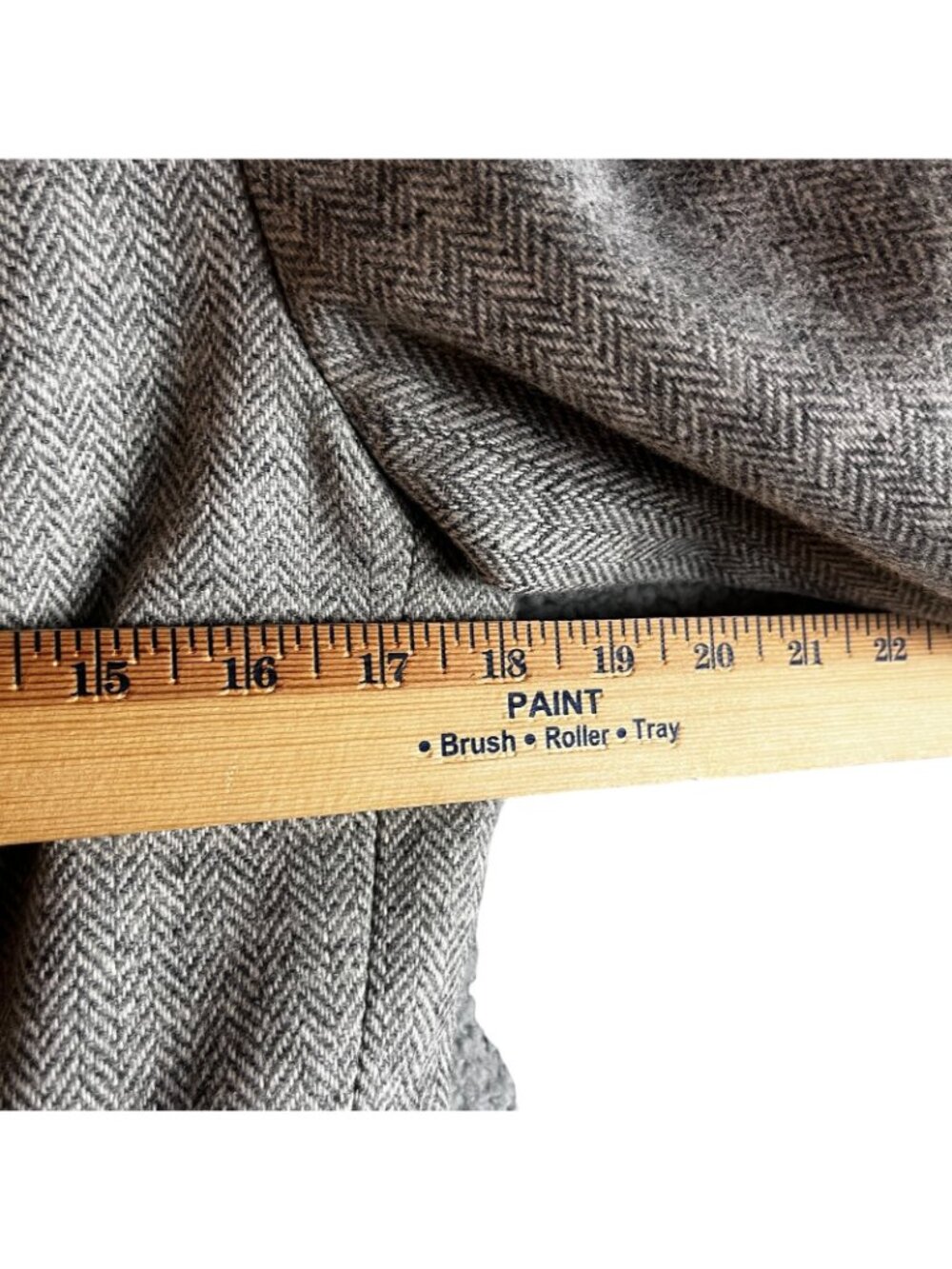J.Crew VTG Blazer Jacket Womens 8 Gray Wool Herringbone Ruffle Preppy Career - Picture 10 of 12